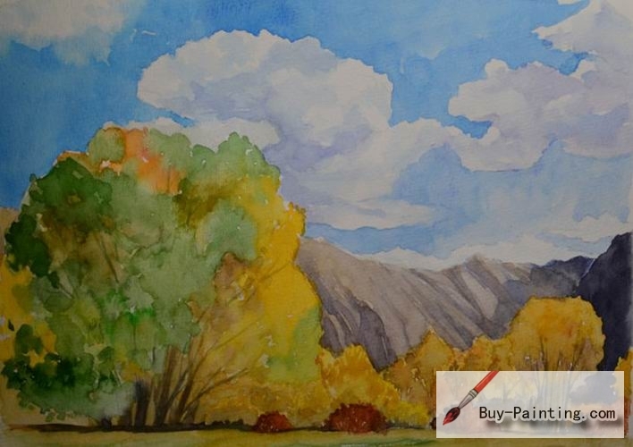Watercolor painting-Spring