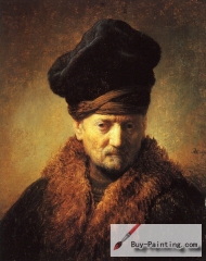 Bust of an old man with a fur hat, the artist's father, 1630