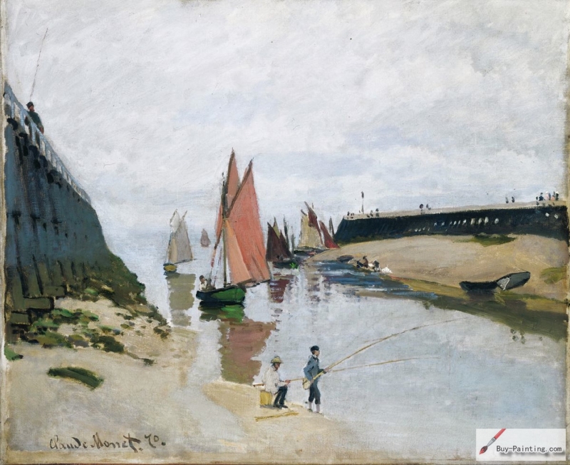 Le port de Trouville (Breakwater at Trouville, Low Tide), 1870,