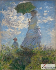 Woman with a Parasol - Madame Monet and Her Son, 1875