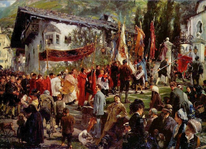 Fronleichnamsprozession in Hofgastein , 1880