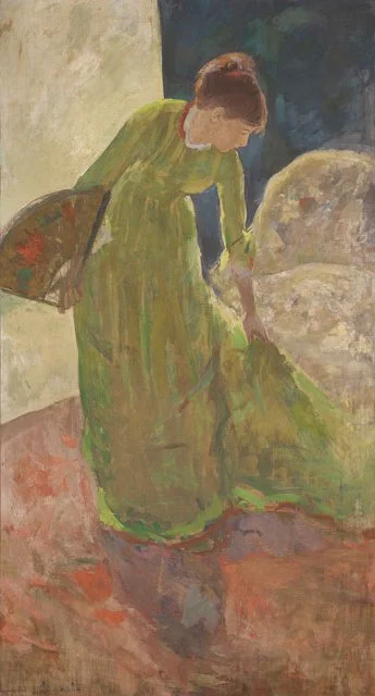 Mary Cassatt, Woman Standing Holding a Fan, 1878–79