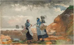 Three Fisher Girls, Tynemouth, watercolor on paper 1881