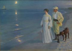 Summer Evening at Beach – The Artist and his Wife, 1899