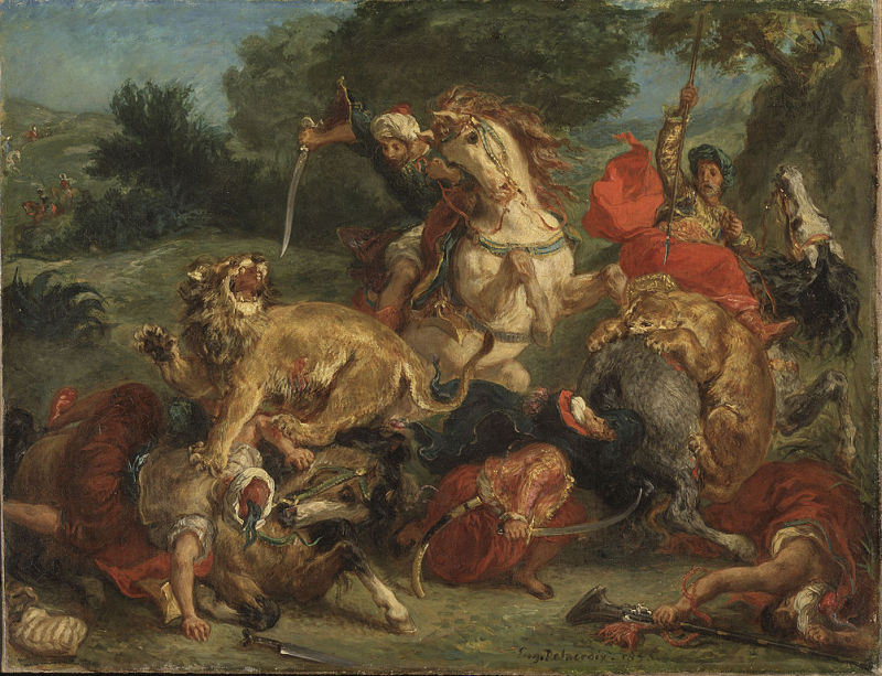 Delacroix, Lion hunt 1855