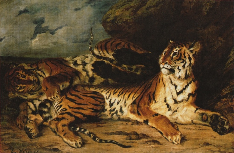 A Young Tiger Playing with its Mother, 1830