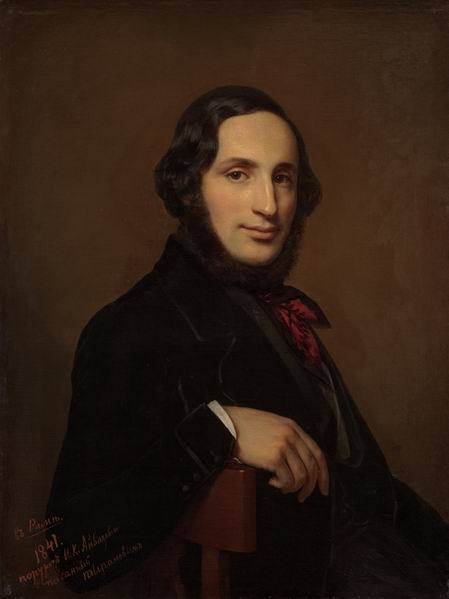 Portrait of Aivazovsky by Alexey Tyranov, 1841