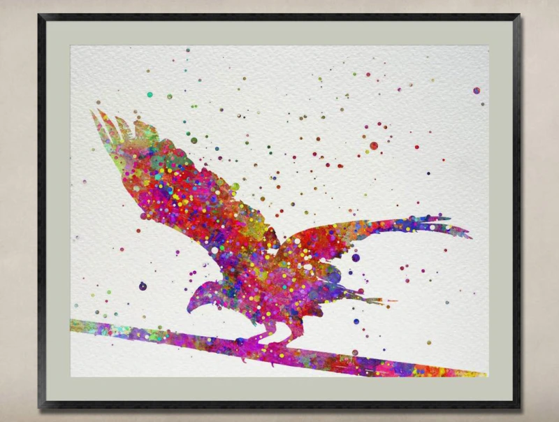 Watercolor Painting-Original Fine Art-Unique Art print Gift-Home Wall Decor Artwork-Eagle-A03