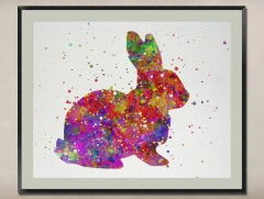 Watercolor Painting-Original Fine Art-Unique Art print Gift-Home Wall Decor Artwork-Rabbit-A09