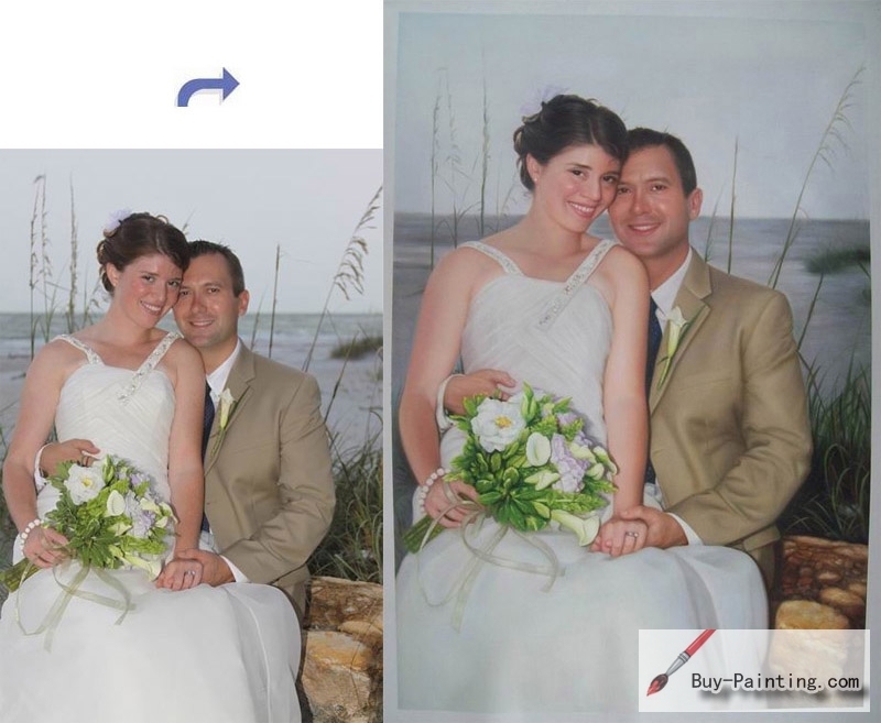 Couple Portrait, Custom Creative Oil Portrait From Photos, Hand Painted Original Oil Painting