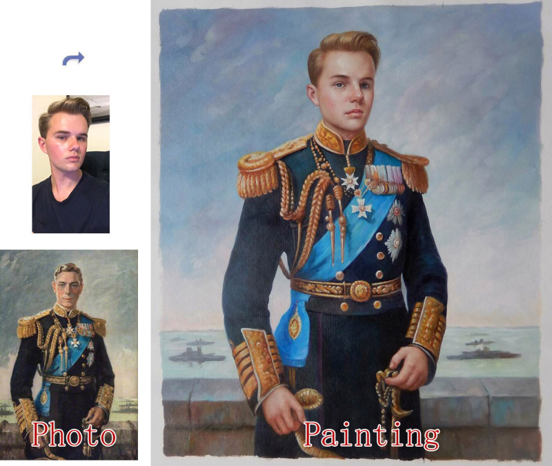 Custom Oil Portrait From Photos, Hand Painted Oil Painting On Canvas