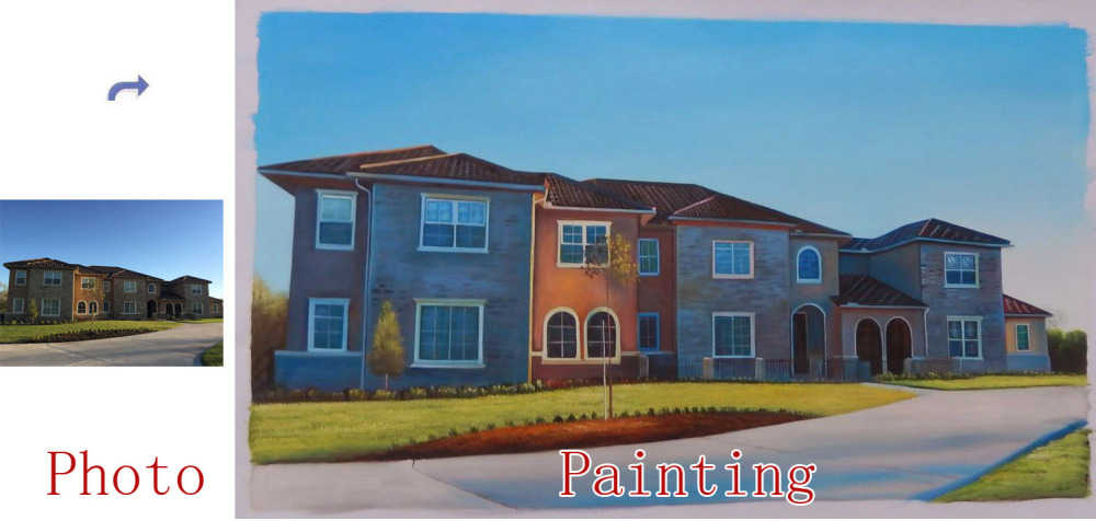 Custom house portrait, Hand painted oil portrait, House oil painting portrait, Landscape portrait, Portrait on canvas, Portrait painting