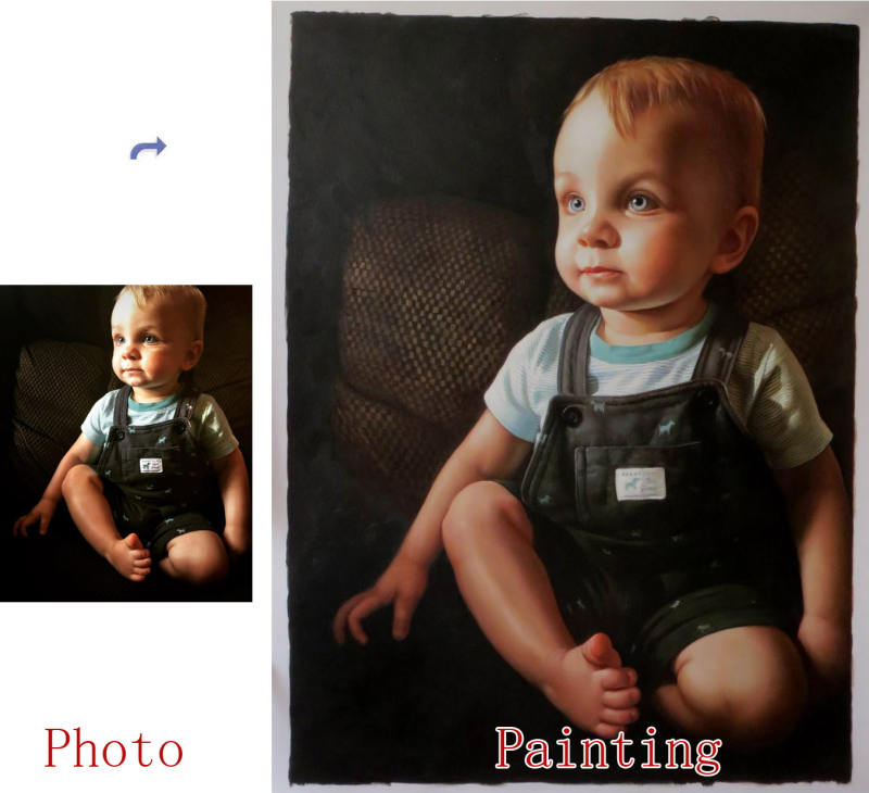 Custom Oil Portrait, Child Portrait, Baby Portrait, Hand Painted Oil Painting, Original Portrait