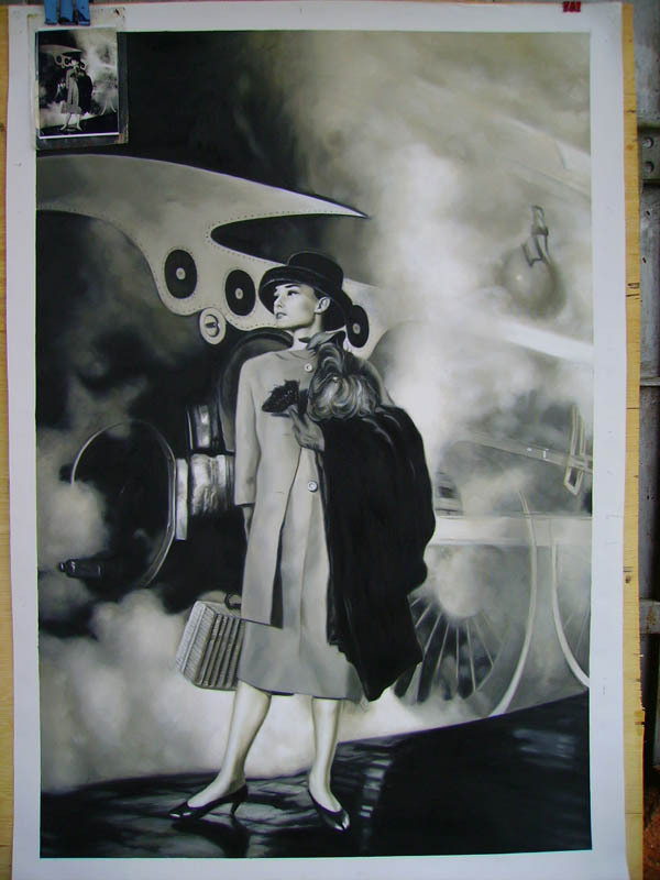 Custom Oil Portrait Painting,Black and White Portrait, Hand Painted Oil Painting From Photos