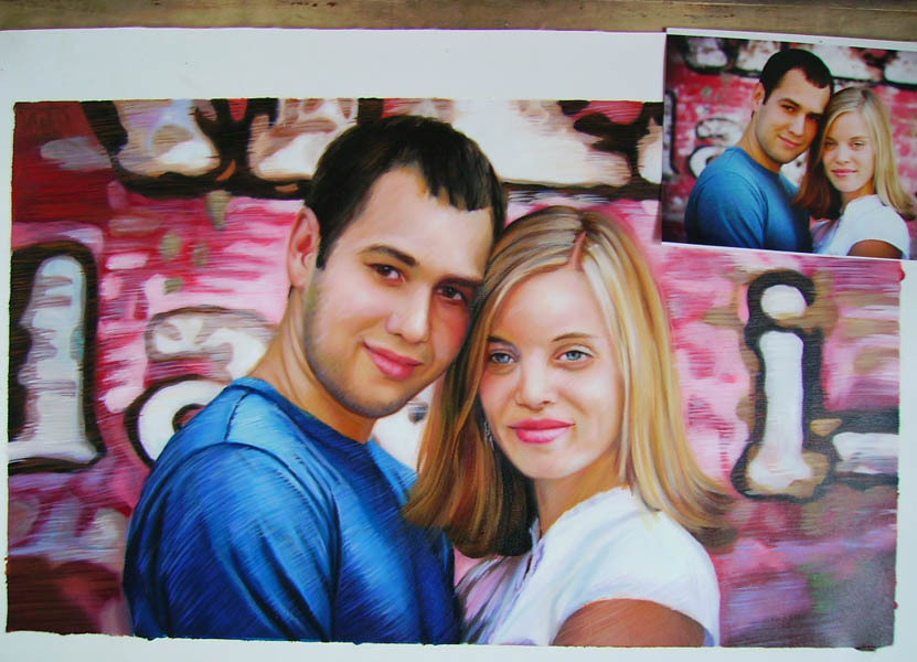 Custom Oil Portrait Couple Painting, Couple Portrait Painting, Hand Painted Oil Painting From Photos