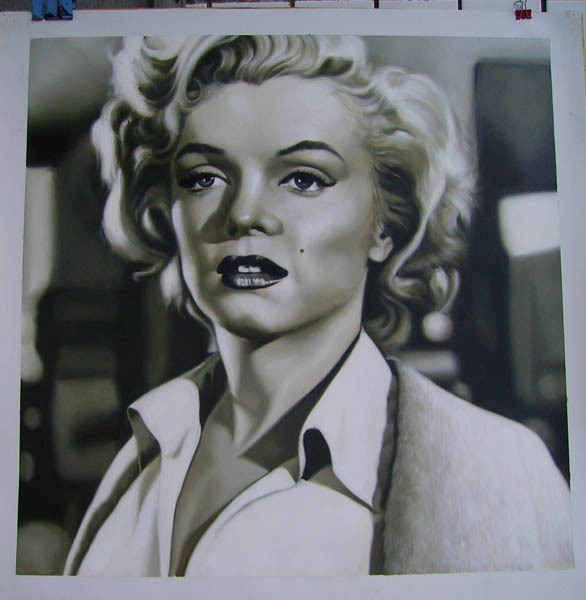 Custom Oil Portrait Painting,Black and White Portrait, Hand Painted Oil Painting From Photos