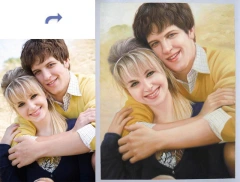 Custom Oil Portrait Couple Painting, Couple Portrait Painting, Hand Painted Oil Painting From Photos