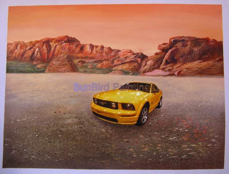 Custom Oil Portrait Car Painting, Car Portrait Painting, Hand Painted Oil Painting From Photos
