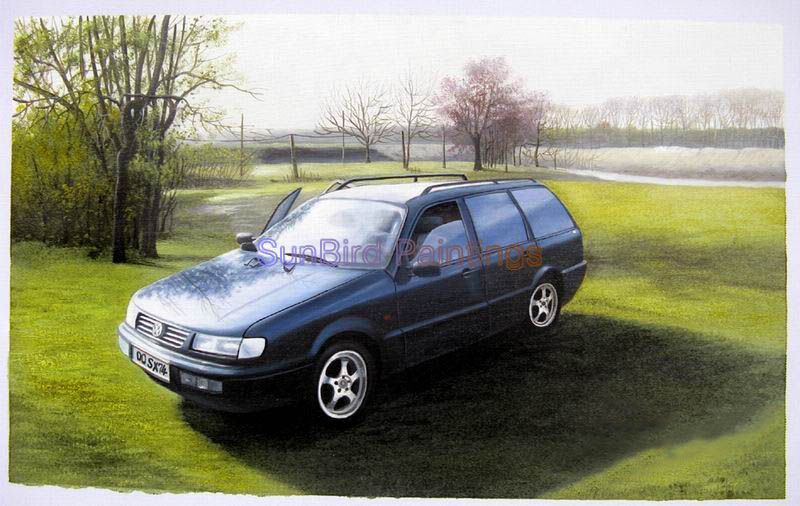 Custom Oil Portrait Car Painting, Car Portrait Painting, Hand Painted Oil Painting From Photos