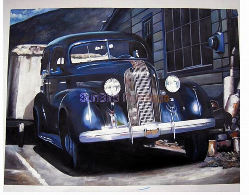 Custom Oil Portrait Car Painting, Car Portrait Painting, Hand Painted Oil Painting From Photos