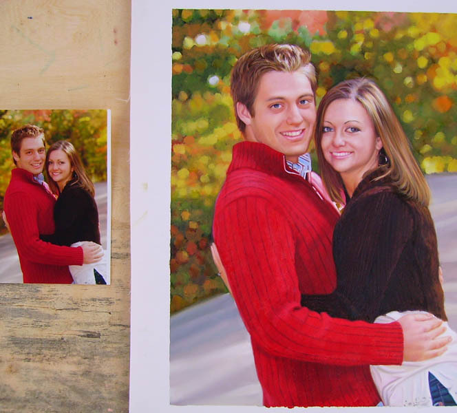 Custom Oil Portrait Couple Painting, Couple Portrait Painting, Hand Painted Oil Painting From Photos