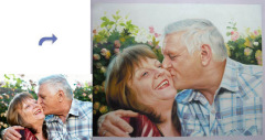 Custom Oil Portrait Couple Painting, Couple Portrait Painting, Hand Painted Oil Painting From Photos