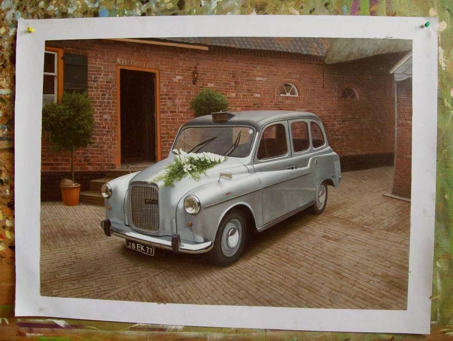 Custom Oil Portrait Car Painting, Car Portrait Painting, Hand Painted Oil Painting From Photos