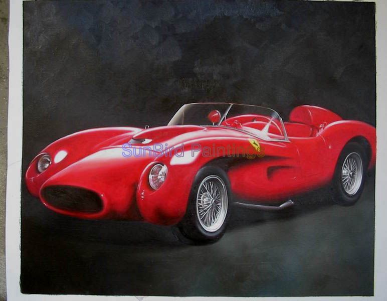 Custom Oil Portrait Car Painting, Car Portrait Painting, Hand Painted Oil Painting From Photos