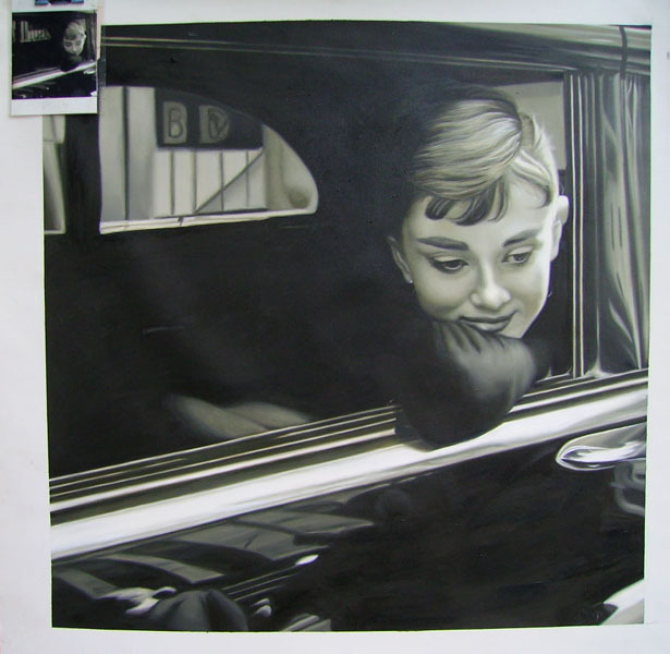 Custom Oil Portrait Painting,Black and White Portrait, Hand Painted Oil Painting From Photos