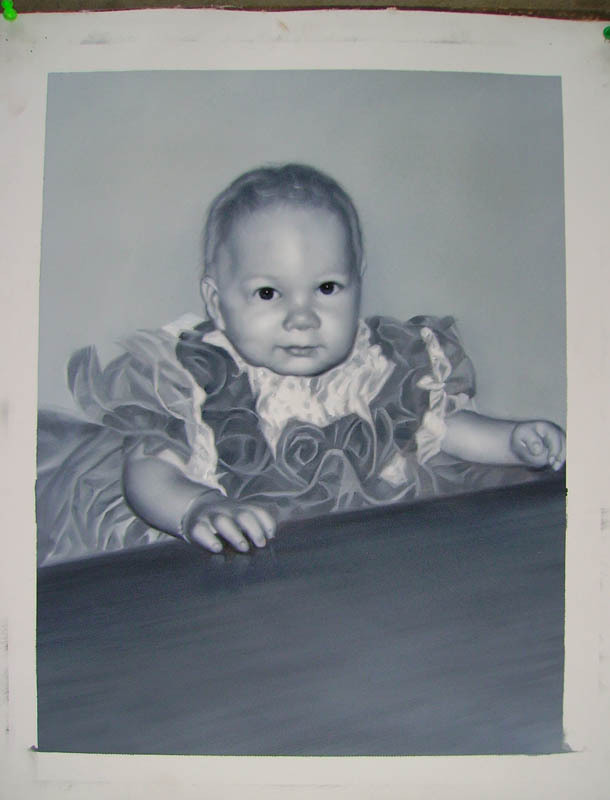 Custom Oil Portrait Painting,Black and White Portrait, Hand Painted Oil Painting From Photos