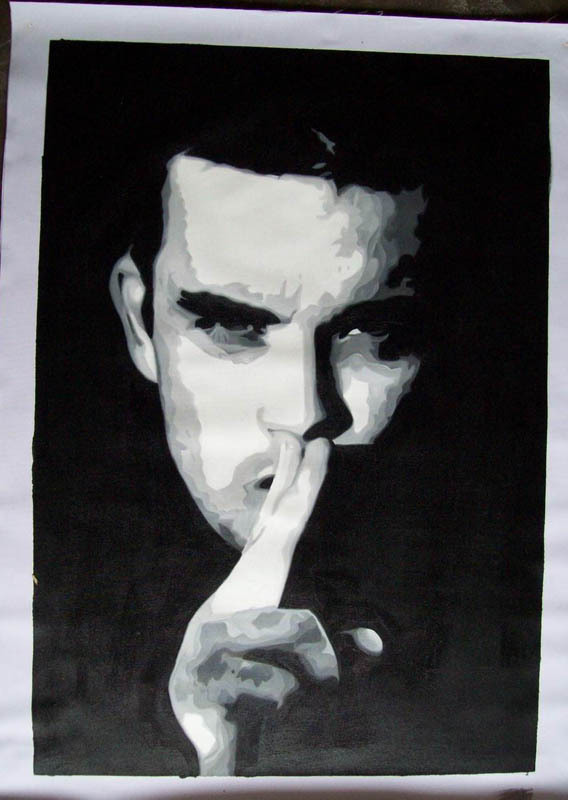 Custom Oil Portrait Painting,Black and White Portrait, Hand Painted Oil Painting From Photos