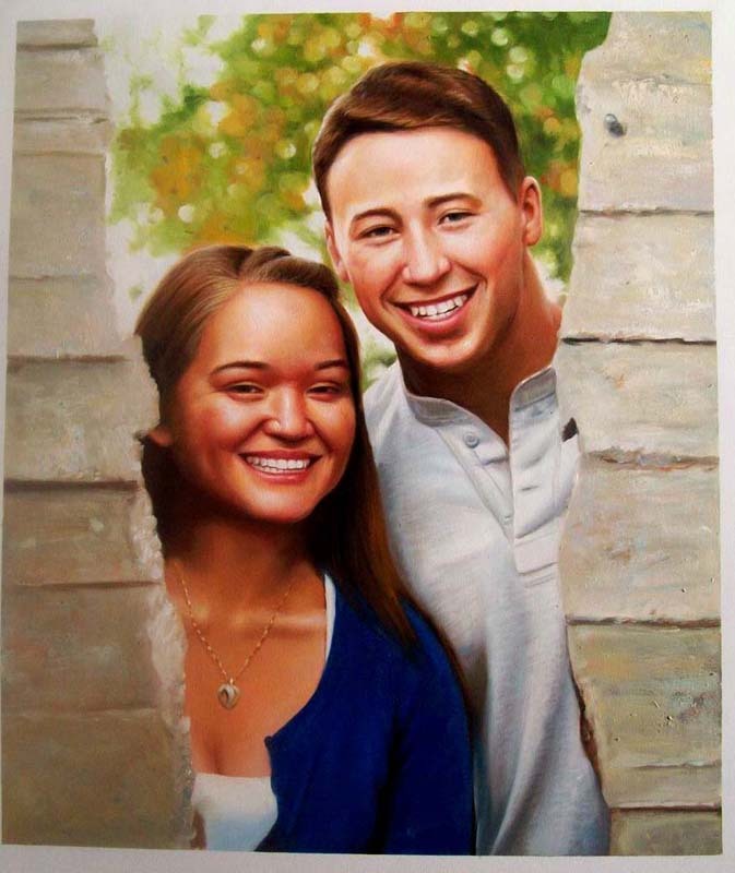 Custom Oil Portrait Couple Painting, Couple Portrait Painting, Hand Painted Oil Painting From Photos