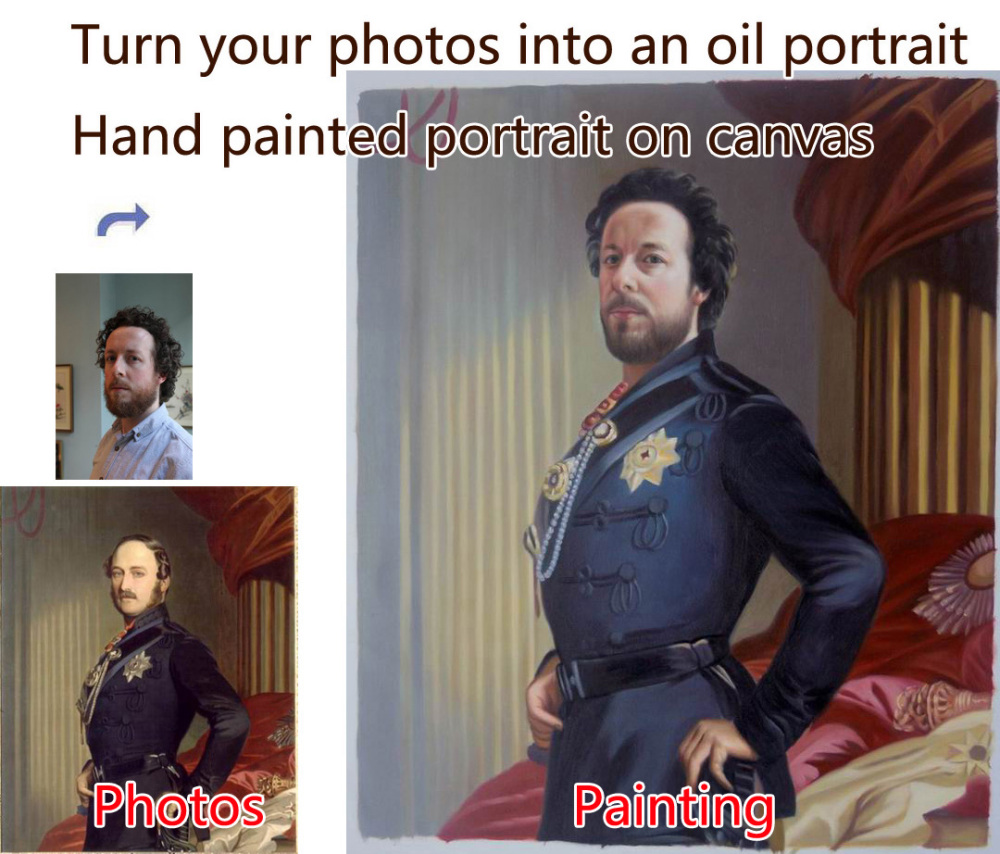 Custom oil portrait, Paint your face on famous painting, Family portrait, Pet Portrait and etc