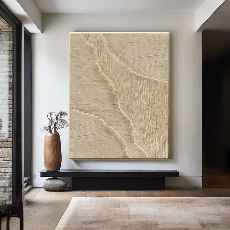 Textured White Wave Painting 3D Abstract Wabi-Sabi Canvas Art #ABST32