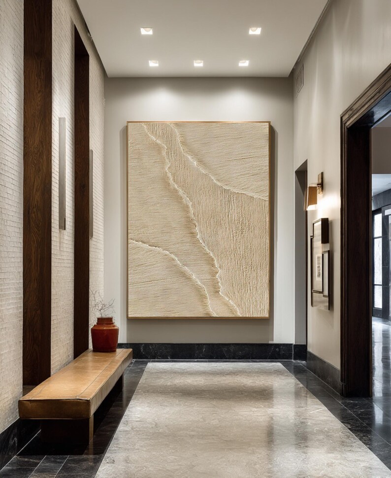 Textured White Wave Painting 3D Abstract Wabi-Sabi Canvas Art #ABST32