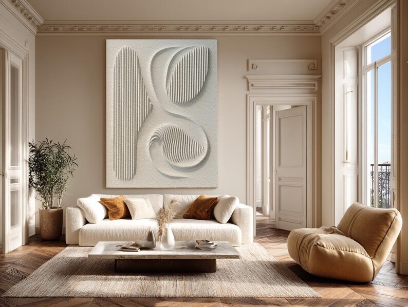 Textured Beige Abstract Painting Wabi-Sabi Canvas Art, Neutral Decor #ABST43