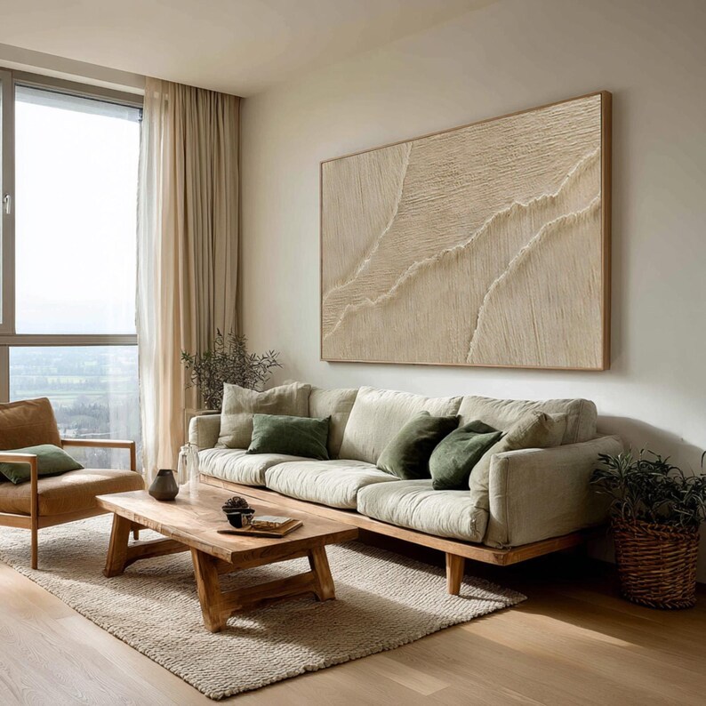 Beige 3D Textured Painting #ABST35