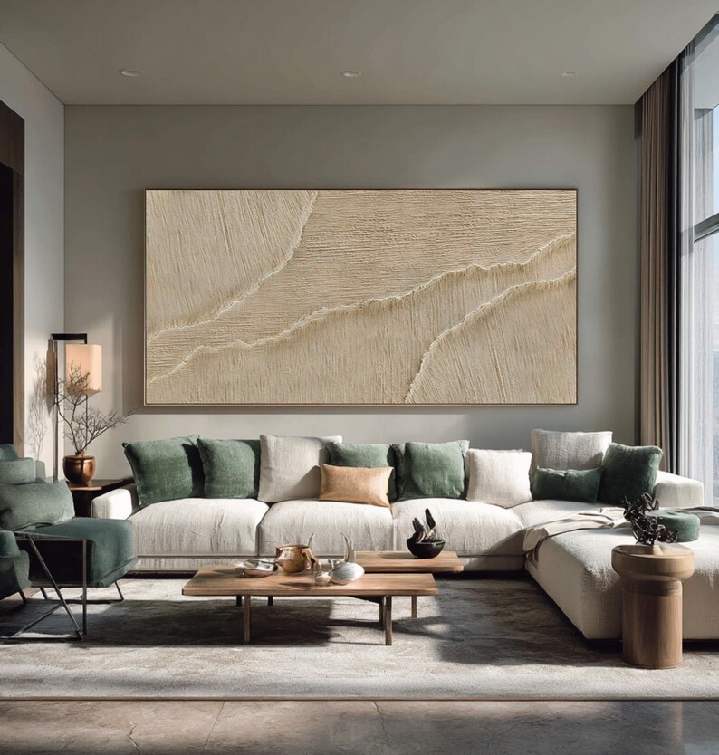 Beige 3D Textured Painting #ABST35