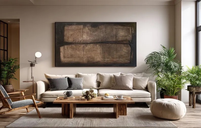 Brown Abstract Textured Painting #ABST105