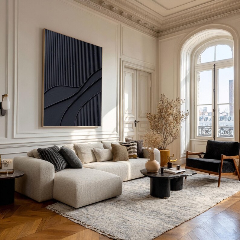 Oversized Black Abstract Painting #ABST151