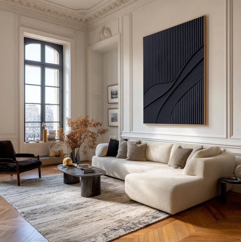 Oversized Black Abstract Painting #ABST151