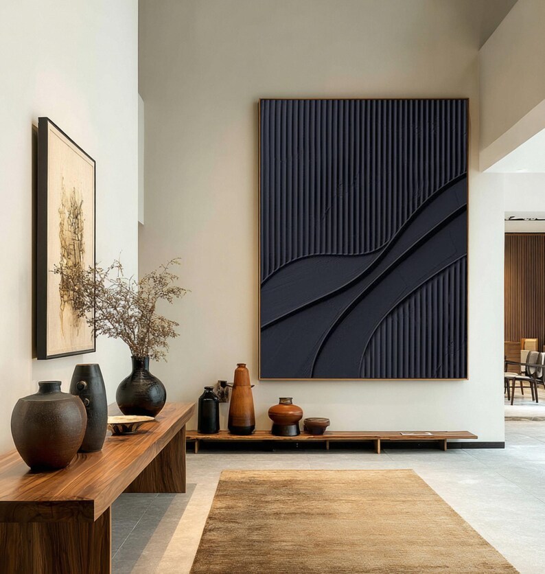 Oversized Black Abstract Painting #ABST151
