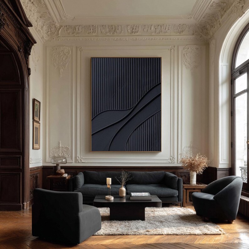 Oversized Black Abstract Painting #ABST151