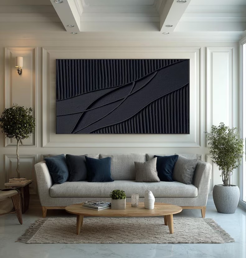 Abstract Black Textured Painting #ABST154