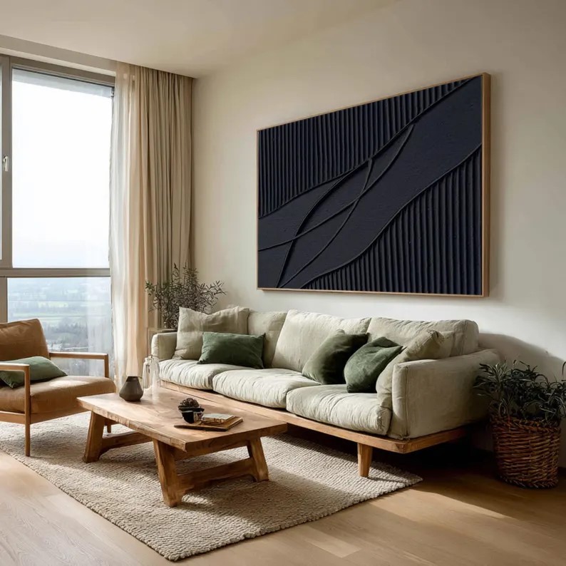 Abstract Black Textured Painting #ABST154