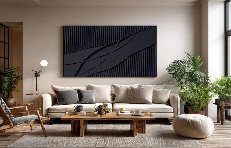 Abstract Black Textured Painting #ABST154