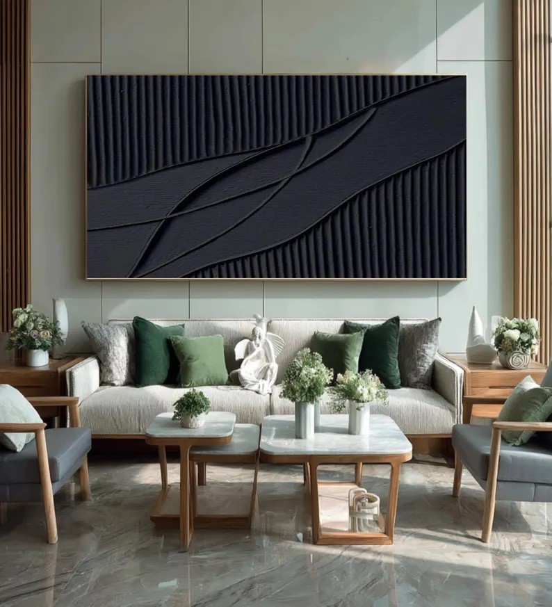 Abstract Black Textured Painting #ABST154