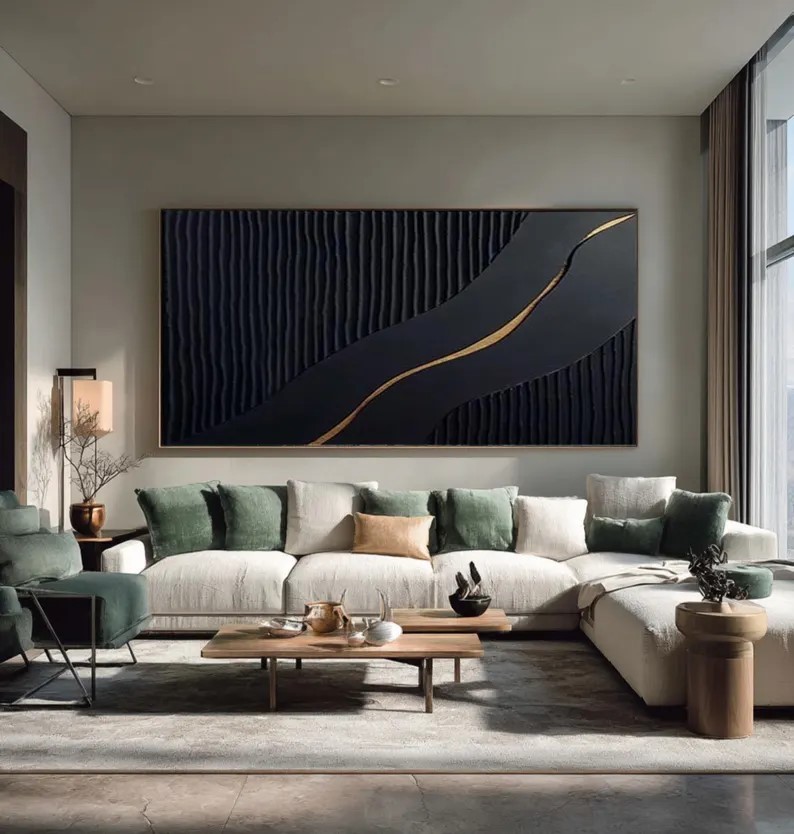 Black and Gold Abstract Painting #ABST158