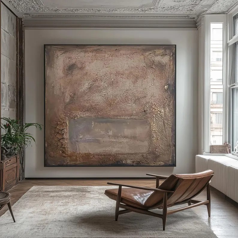 Brown Abstract Oil Painting #ABST95