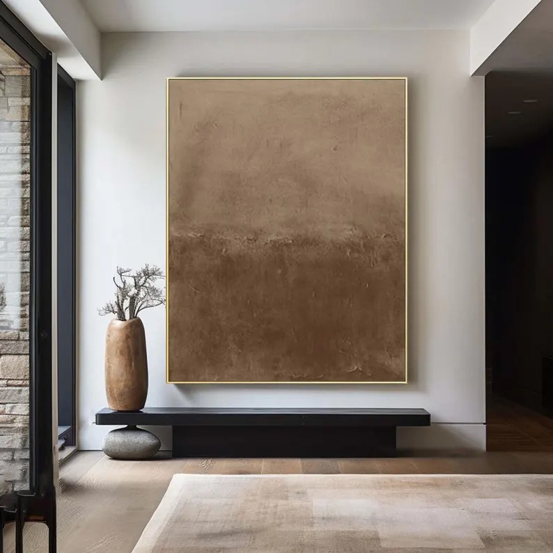 Beige Textured Abstract Painting #ABST102